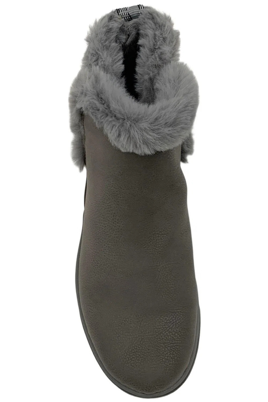 Clarks Women's Breeze Faux Fur Ankle Boots Gray - Medium - Picture 2 of 3